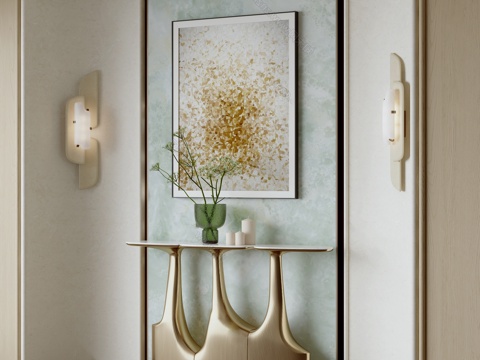  轻奢风玄关3d模型 