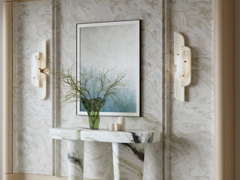  轻奢风玄关3d模型 