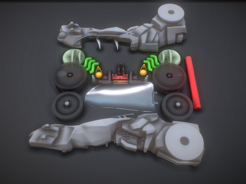  未来主义汽车用于3D打印3d模型 