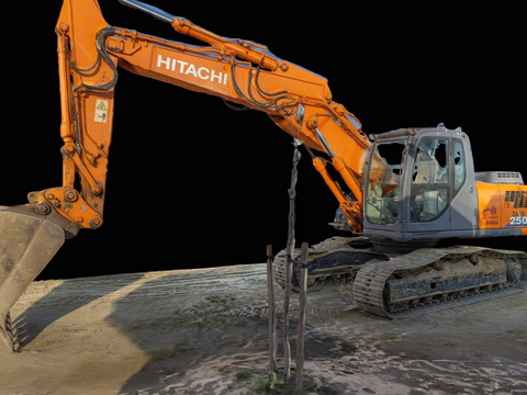  挖掘机3D扫描原始3d模型 