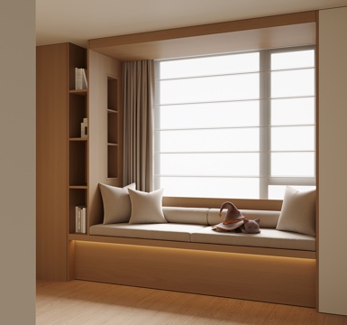 现代飘窗柜su模型