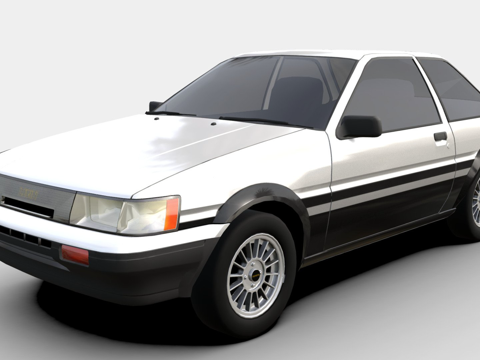  丰田卡罗拉 AE86 LEVIN Apex 双门轿车3d模型 