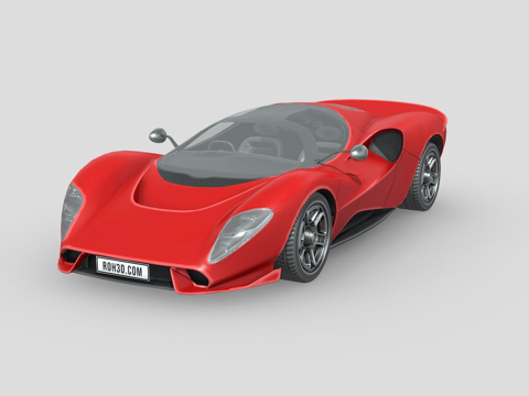  低多边形汽车-德托马索P72 2020年款3d模型 
