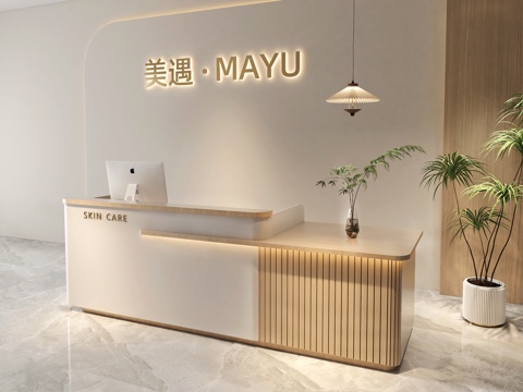 简约前台 办公前台 美容院前台 酒店前台su模型