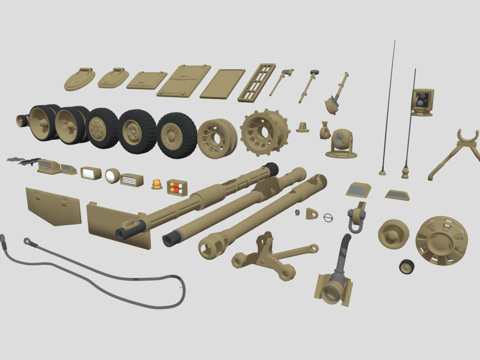  军用陆地车辆套件 1.0 FBX (CC0)3d模型 