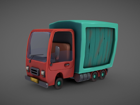  卡通卡车3d模型 