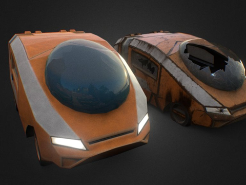  科幻汽车3d模型 