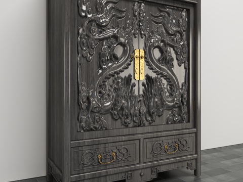  现代置物柜3d模型 