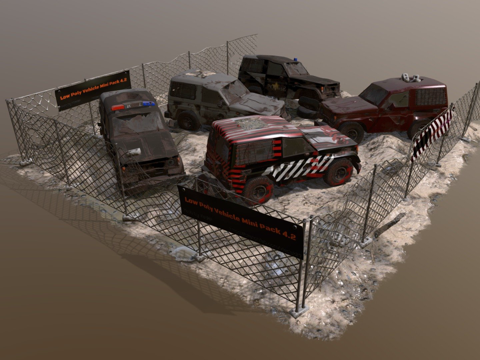  低多边形车辆迷你包 4.23d模型 