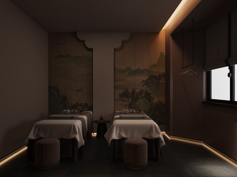  spa按摩足浴包间3d模型3d模型 