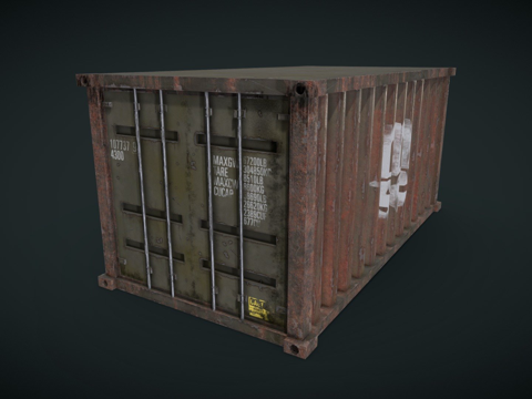  货运集装箱-生锈3d模型 