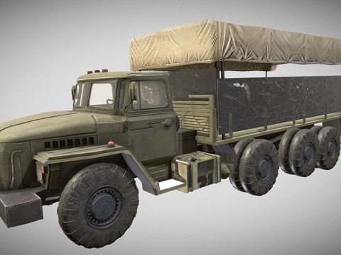  军用卡车3d模型 