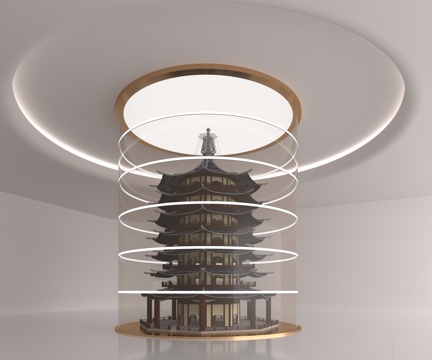  现代柱子3d模型 