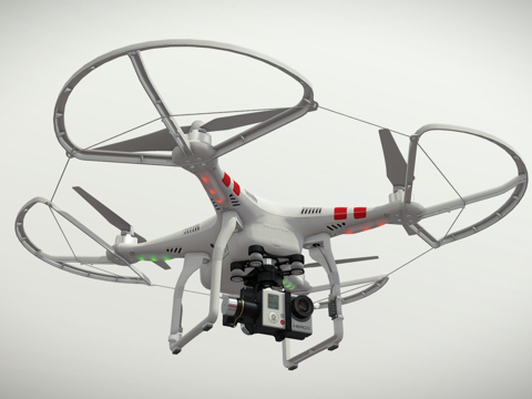  大疆 幻影 2 四轴飞行器 螺旋桨护罩 GoPro HERO3d模型 