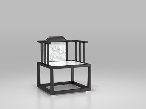 新中式椅子3d模型 