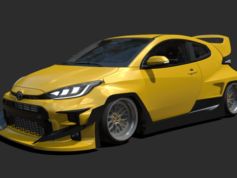  丰田 GR 雅力士 火箭兔 Pandem3d模型 