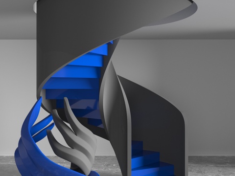  现代旋转楼梯3d模型 