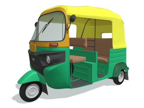  自动三轮车 Bajaj TukTuk3d模型 