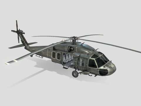  黑鹰 - 直升机3d模型 