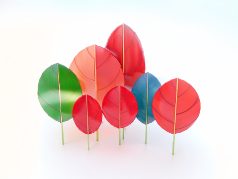 树叶雕塑su模型