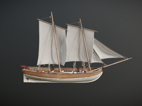  木制帆船3d模型 