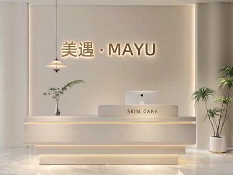 简约前台 办公前台 美容院前台 酒店前台su模型