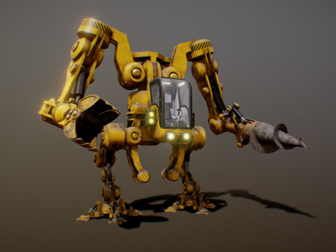  采矿机甲动画3d模型 