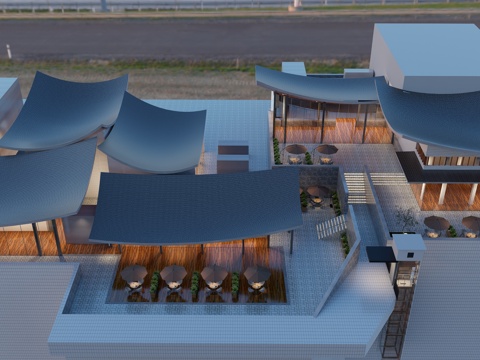 中式商业街su模型