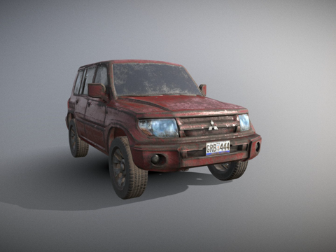  三菱帕杰罗四驱车[-游戏就绪]3d模型 