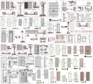 家装暗门隐形门房门单开门剖面做法工艺详图节点CAD素材图库cad施工图