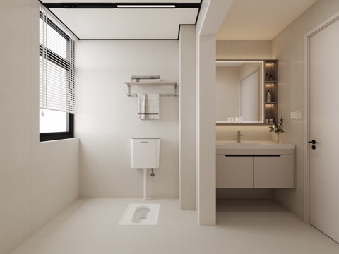  干湿分区次卫生间3d模型 