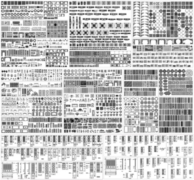 中式古典元素门窗花窗花纹雕花CAD素材图库cad施工图