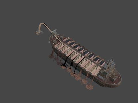  中国抽砂船3d模型 