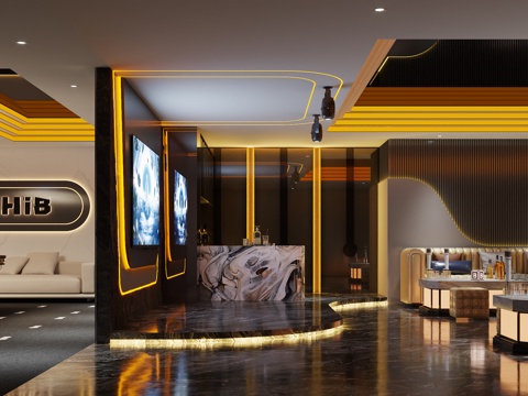  台球包厢 台球KTV包厢3d模型 