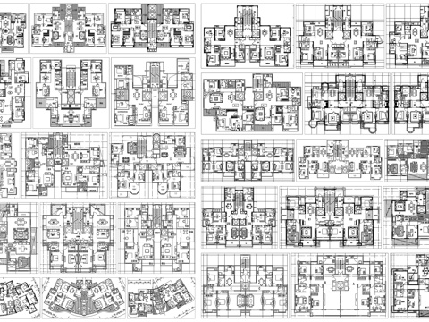 户型优化家装户型图室内设计平面布置家具布局图方案CAD素材图cad施工图