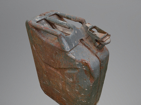  生锈汽油罐3d模型 