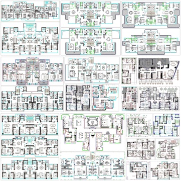 户型优化家装户型图室内设计平面布置家具布局图方案CAD素材图cad施工图