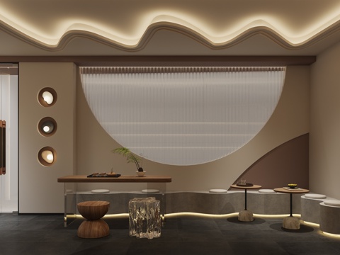  spa按摩足浴大厅3d模型 