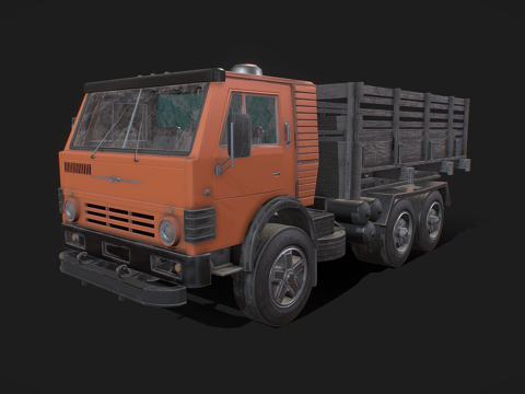  卡玛斯（车身） - 低多边形3d模型 