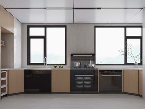  整体配套厨房3d模型 