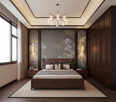  中式长辈房3d模型 