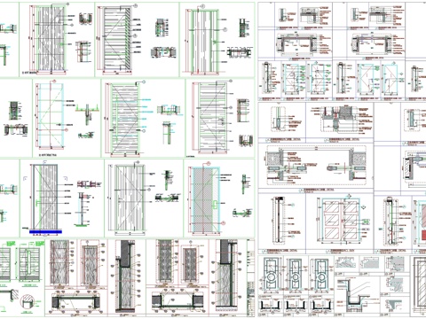 平开门详图房门推门剖面做法工艺详图节点CAD素材图库cad施工图