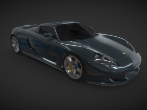  保时捷 Carrera GT - 低多边形3d模型 