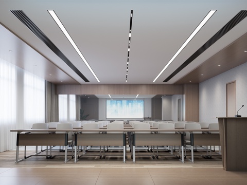  会议室 培训室3d模型 