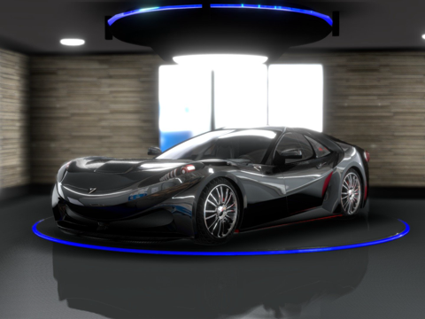  我的车在展厅3d模型 