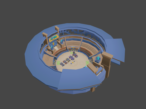  汽车堆叠竞技场资产3d模型 