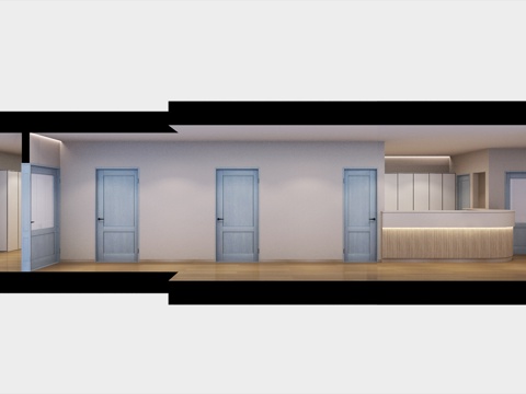  服务台 前台 走廊 入口接待室3d模型 