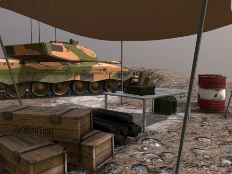  挑战者2型-射击场3d模型 