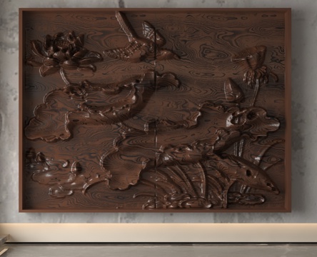  现代浮雕墙3d模型 