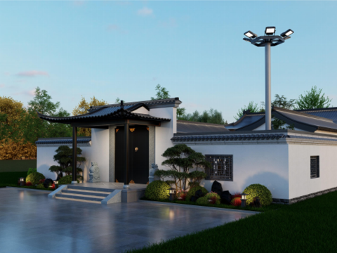 中式四合院su模型